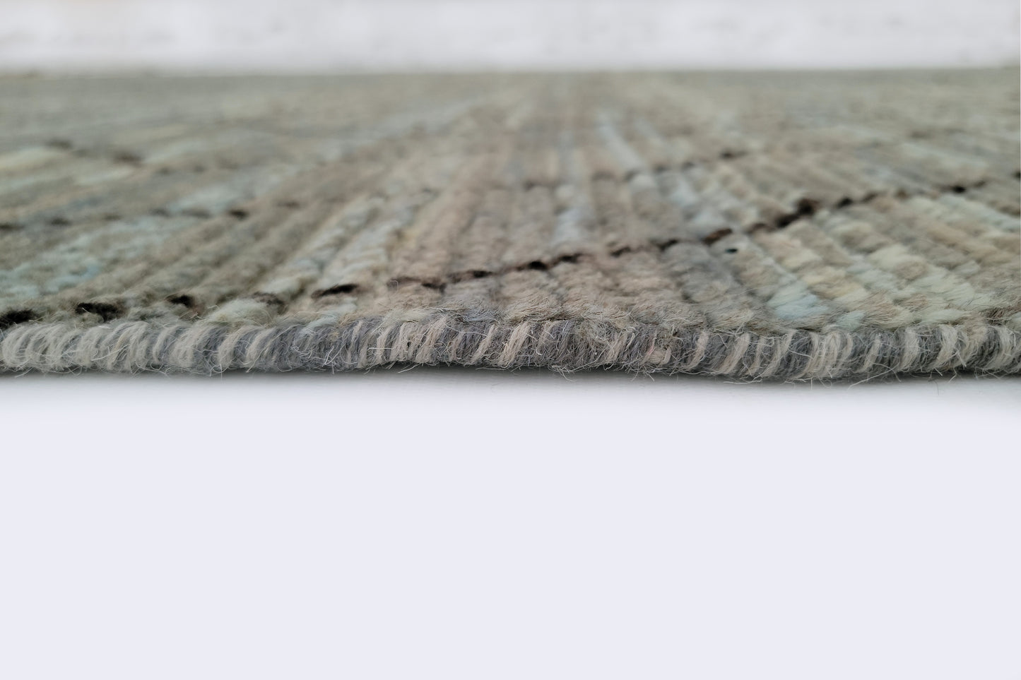 Earthy Teal & Slate Grey Moroccan Berber Rug – Hand-Knotted Wool Tribal Rug