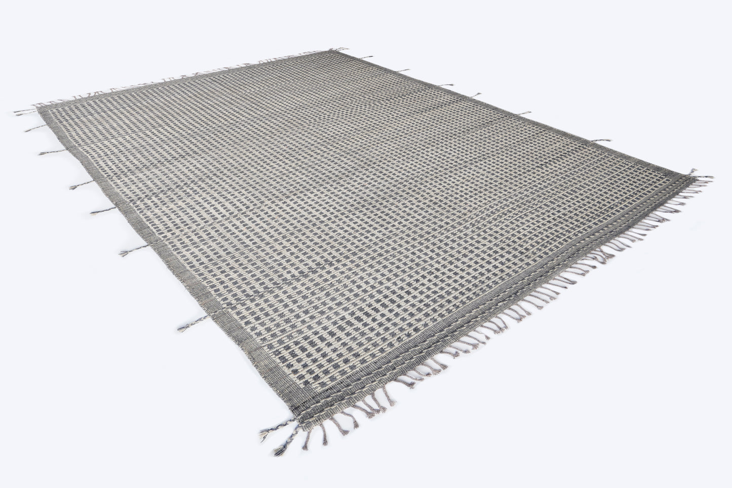 Vintage Moroccan Berber Beni Ourain Area Rug – Hand-Knotted Neutral Tribal Rug