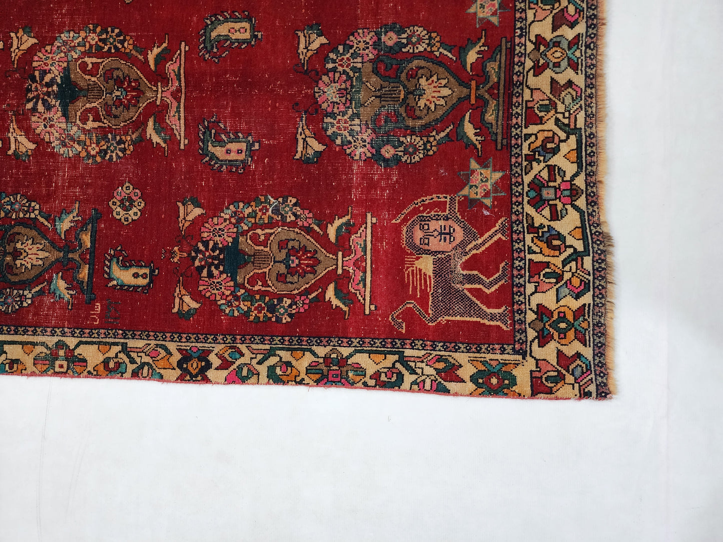 Vintage Persian Pictorial Rug | Iconic 'Persian Lion' and Shah Motif Masterpiece