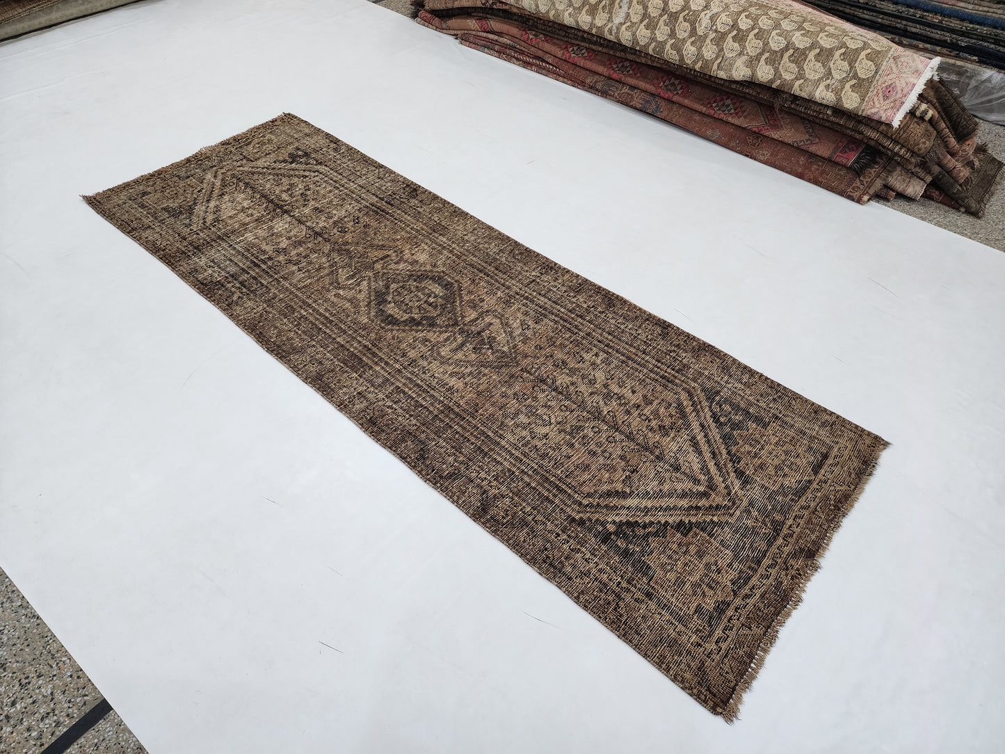Timeless Nomad: Antique Earth-Tone Qashgai Runner