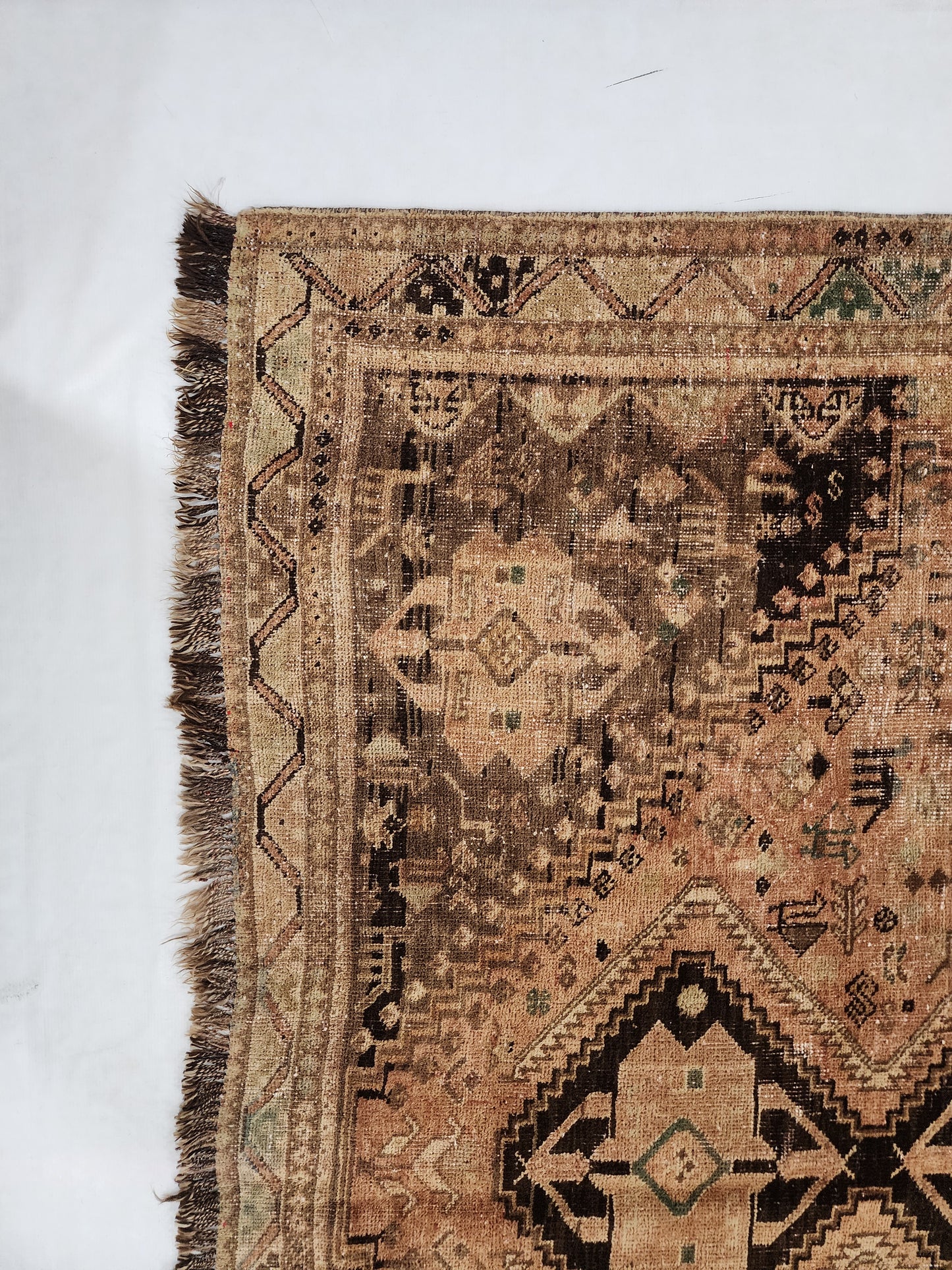 Antique Persian Qashqai Rug | Iconic Five-Diamond Tribal Masterpiece