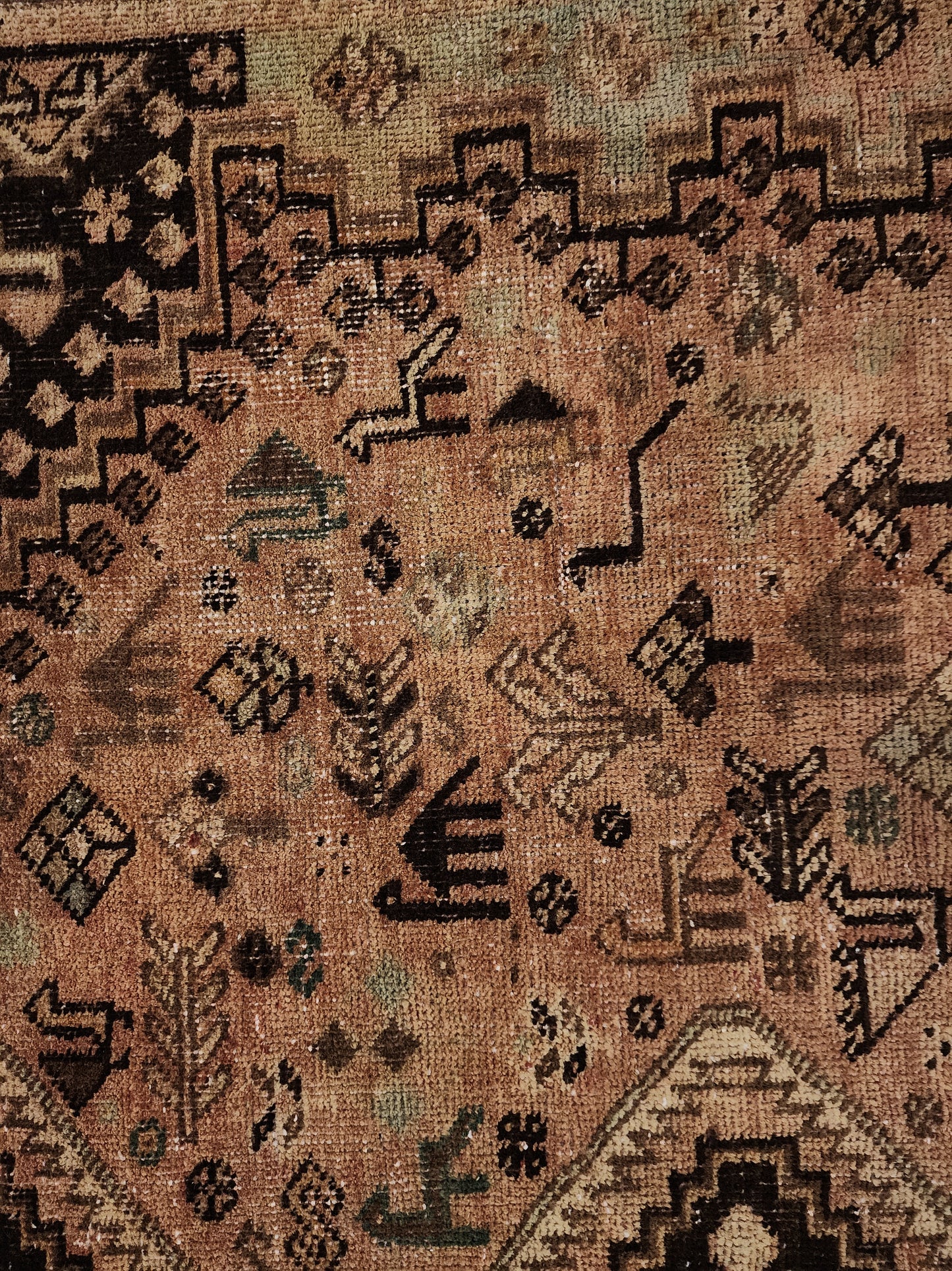 Antique Persian Qashqai Rug | Iconic Five-Diamond Tribal Masterpiece