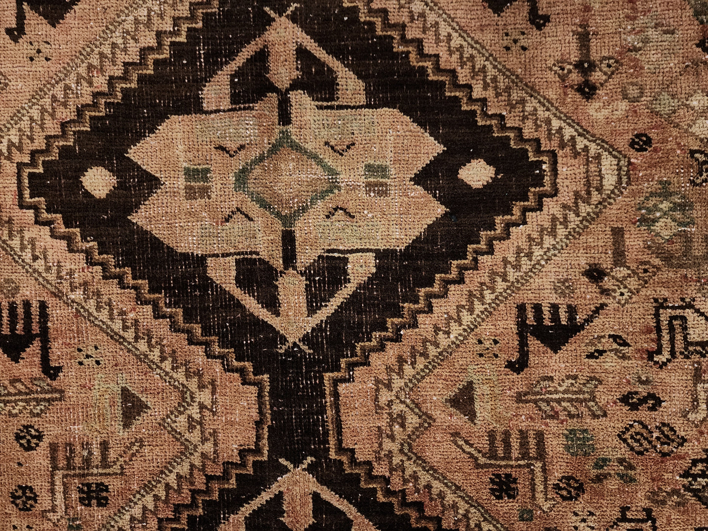 Antique Persian Qashqai Rug | Iconic Five-Diamond Tribal Masterpiece