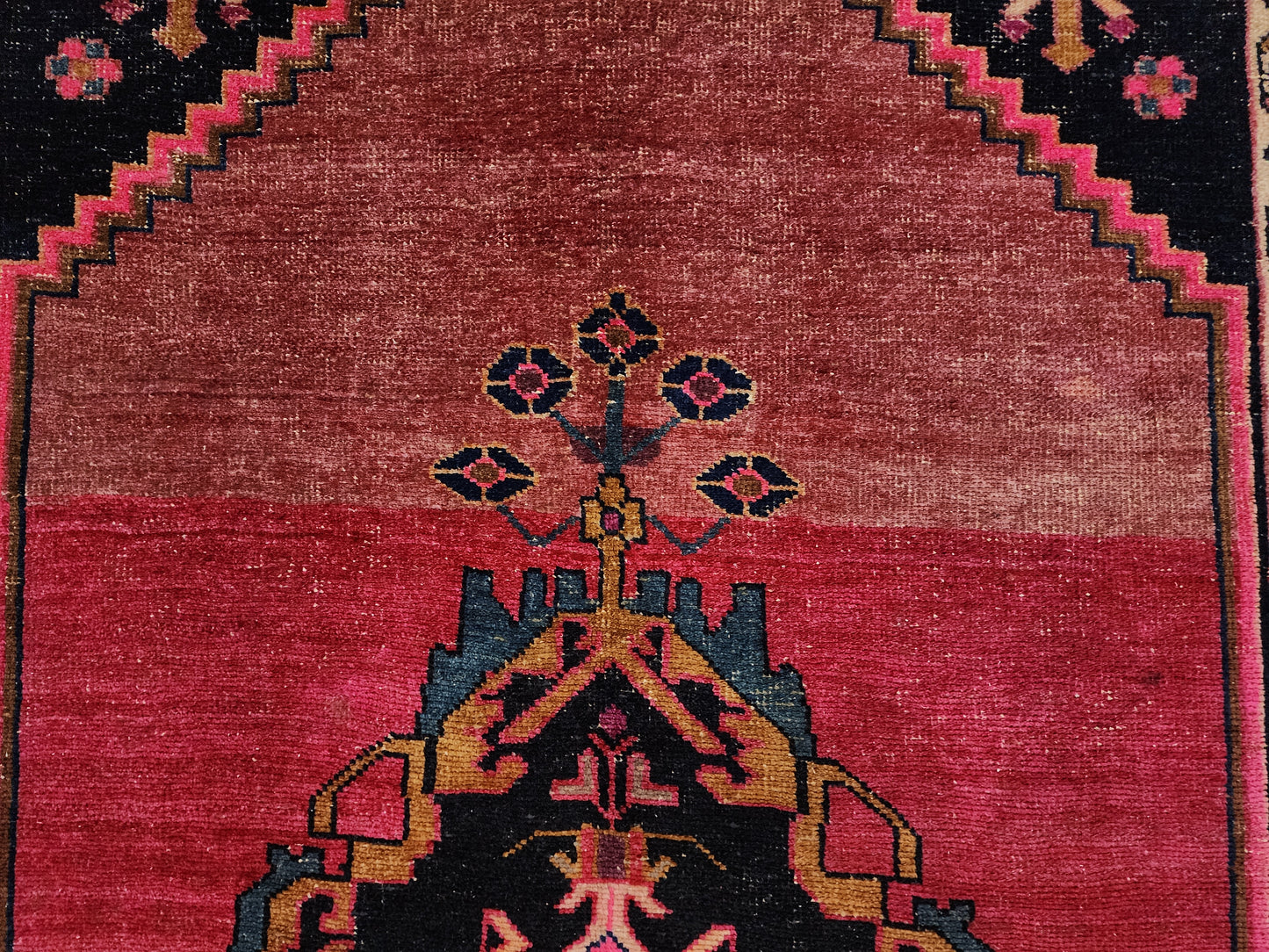 Vintage Persian Qashqai Runner | Bold Medallion Tribal Art