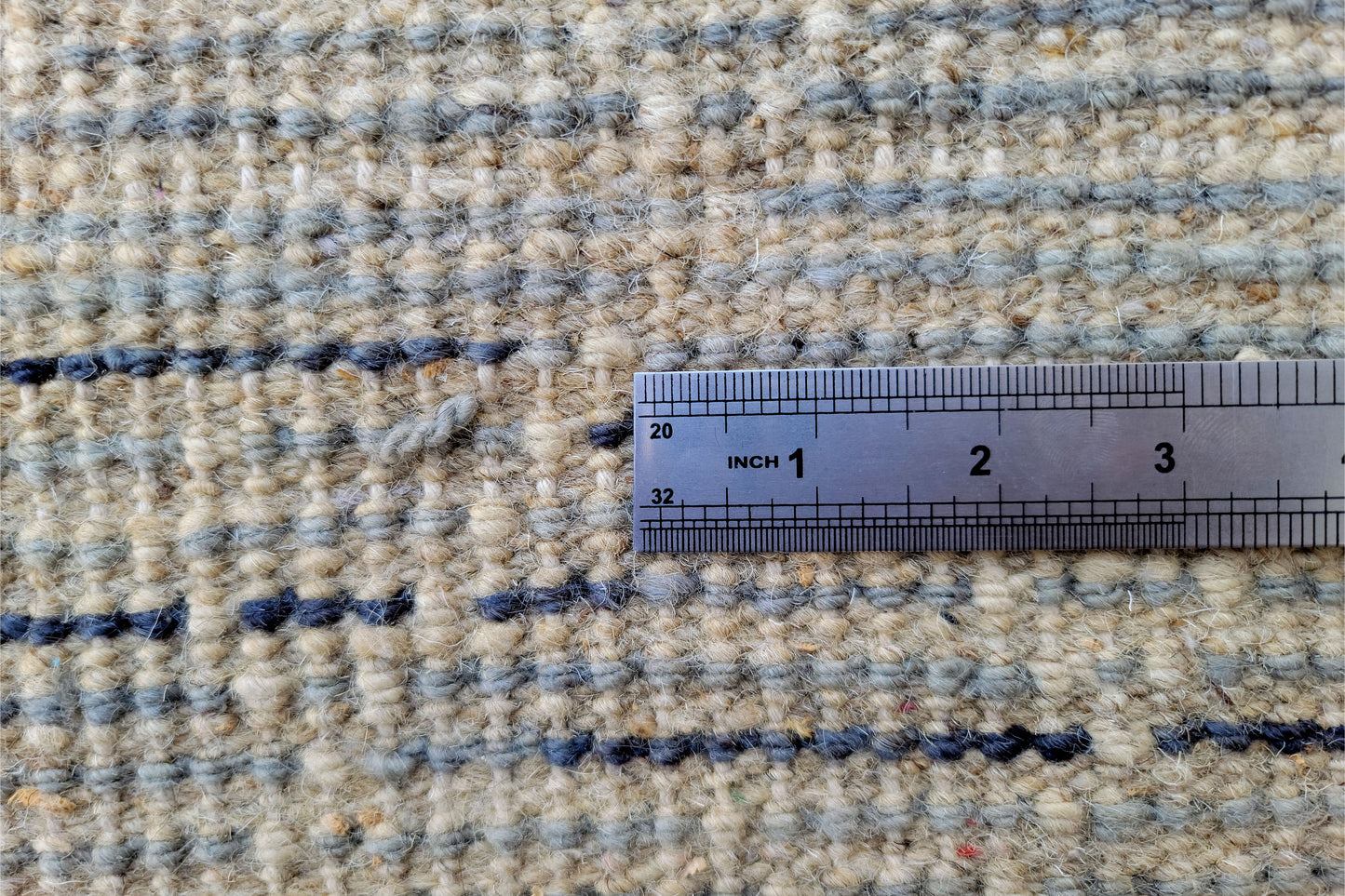 Vintage Moroccan Berber Beni Ourain Rug – Distressed Slate Blue & Charcoal Tribal Rug