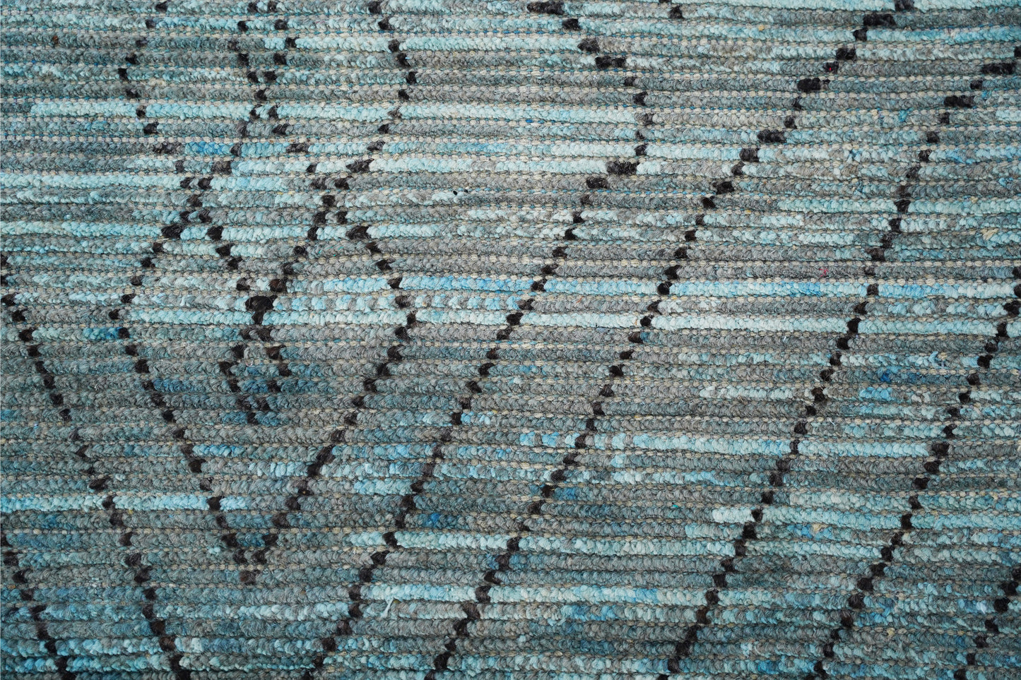 Earthy Teal & Slate Grey Moroccan Berber Rug – Hand-Knotted Wool Tribal Rug