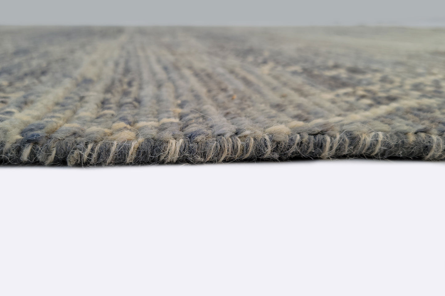 Vintage Moroccan Berber Beni Ourain Rug – Distressed Slate Blue & Charcoal Tribal Rug
