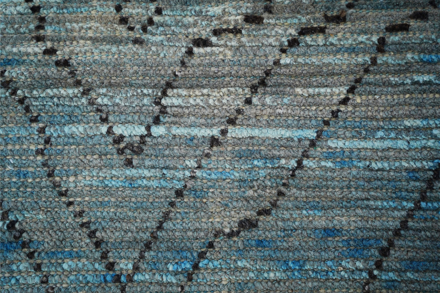 Earthy Teal & Slate Grey Moroccan Berber Rug – Hand-Knotted Wool Tribal Rug
