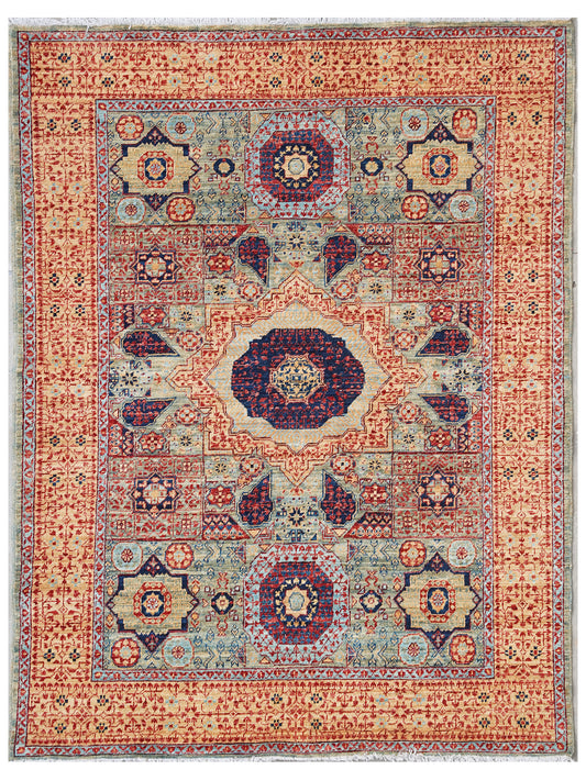 The Arched Heritage: Traditional Afghan Rug in Earthy Tones