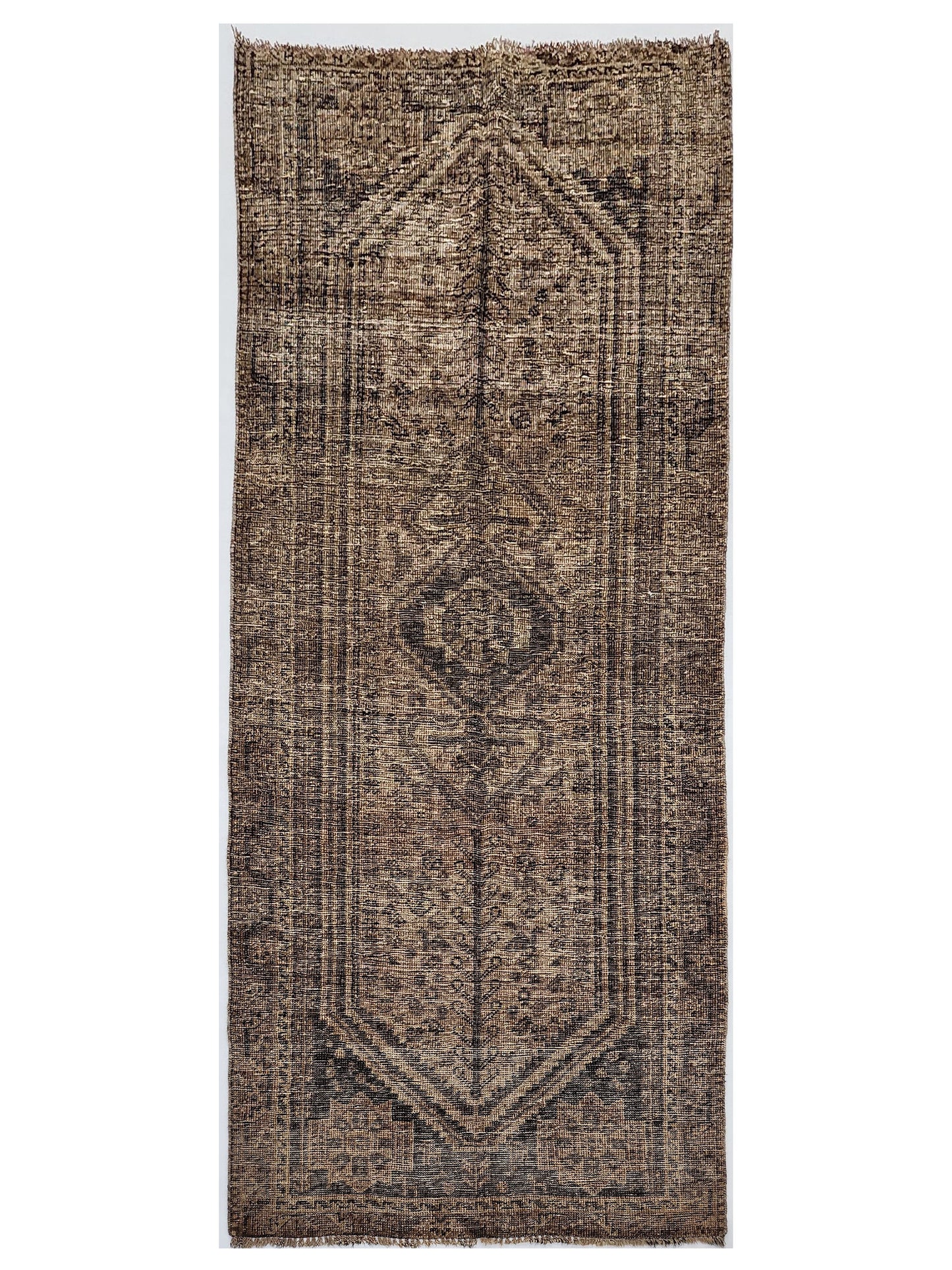 Timeless Nomad: Antique Earth-Tone Qashgai Runner