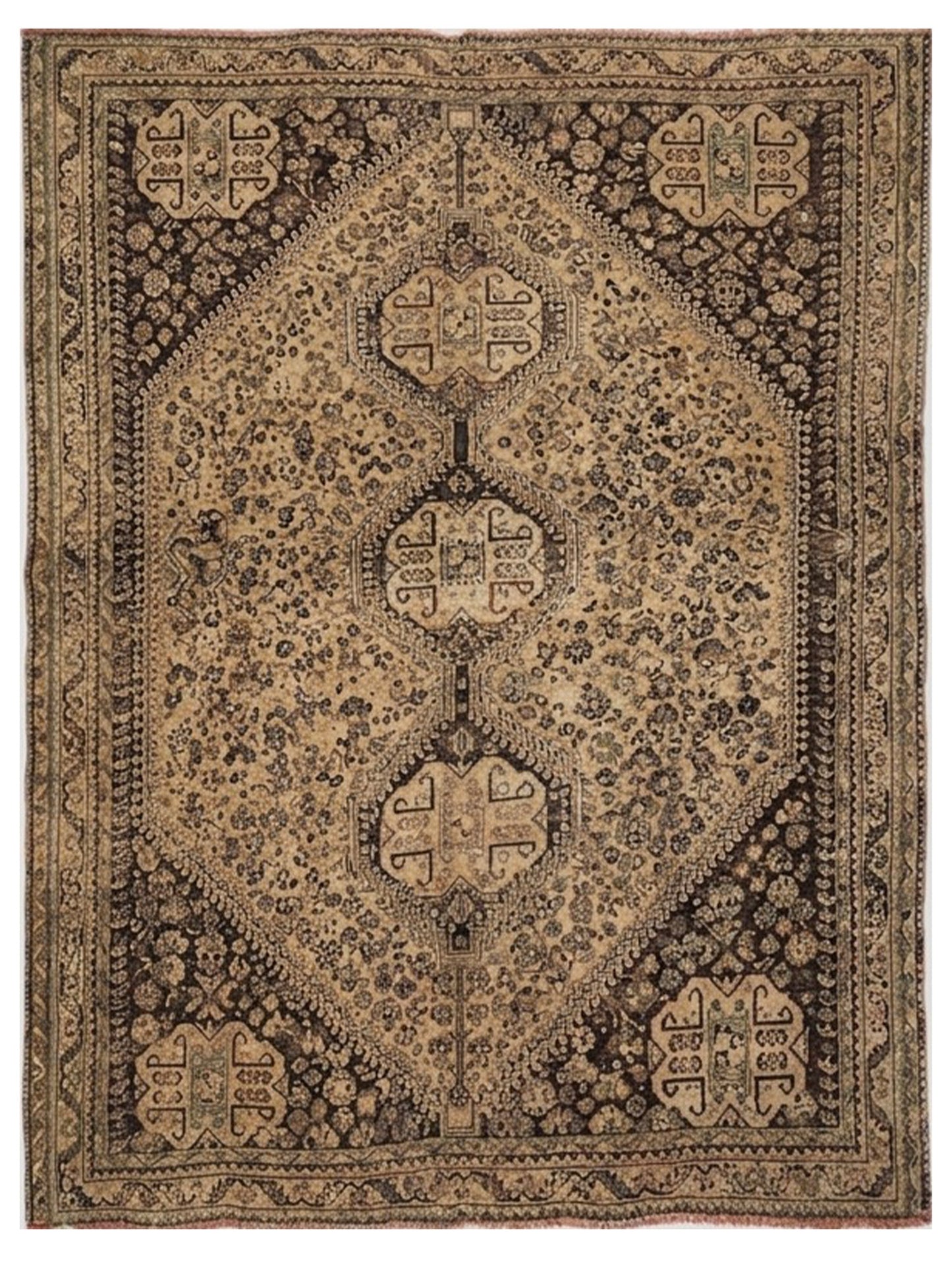 Vintage Persian Qashqai Rug | Earthy Hand-Knotted Tribal Accent