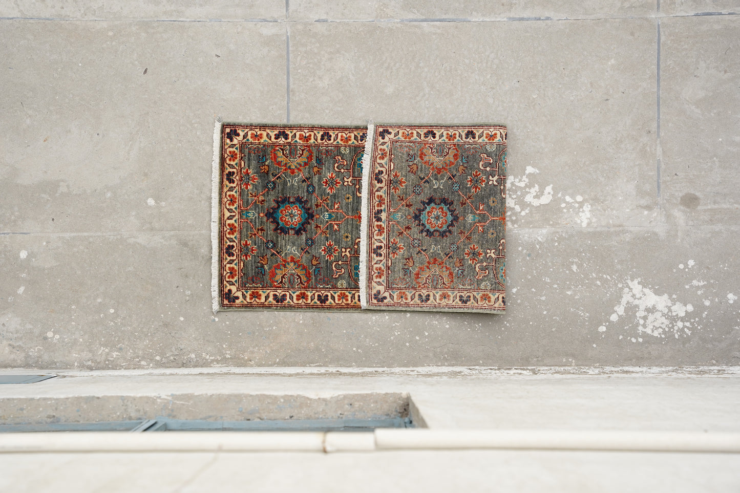 The Slate Heritage: Intricate Afghan Hand-Spun Runner